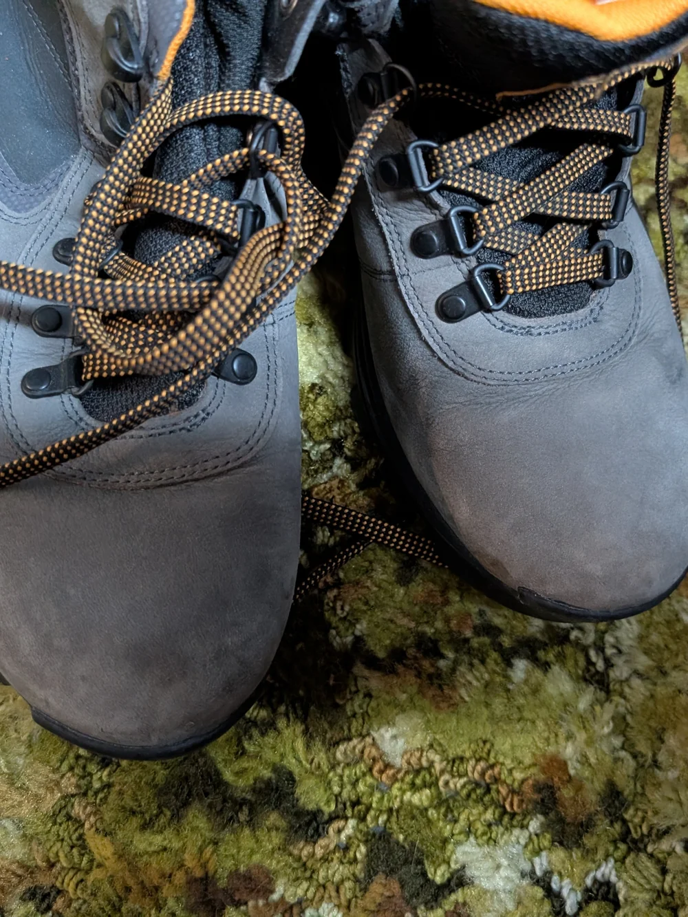 Timberland Gray and Orange Lace-Up Men's Hiking Boots